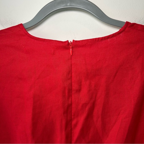 Reformation Simi Linen Dress Red Size 10 - Picture 9 of 12